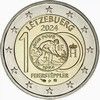 2EUSO_0508 2 Euro Münze Luxemburg 2024 Sonderprägung _100_ Jahrestag der Einführung der Franc-Münzen mit dem Feierstëppler_